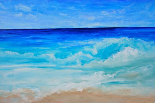 surf painting in acrylics, debiriley.com