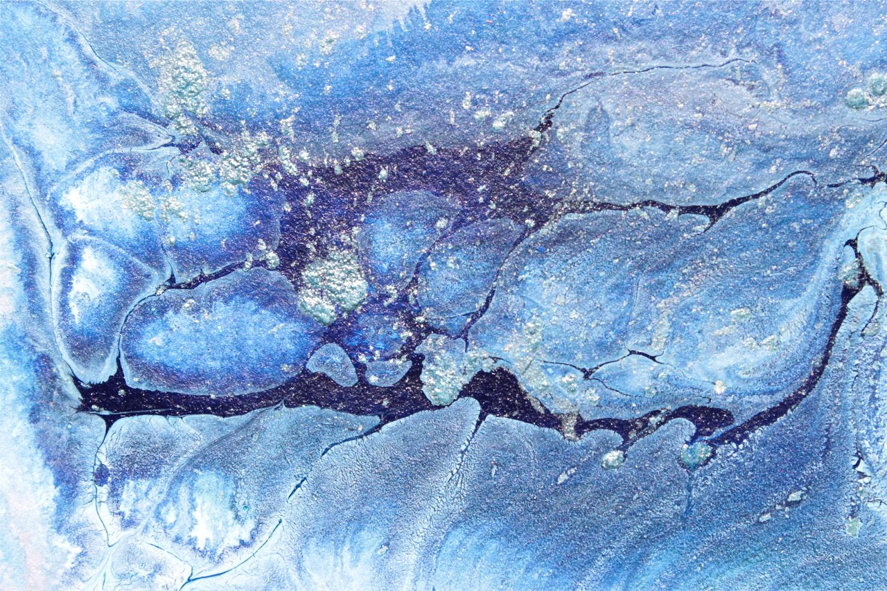 pouring painting abstract, Indanthrone Blue acrylic on canvas, creative fun techniques in acrylics, debiriley.com