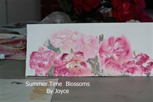 By Joyce - watercolour floral, palette knife
