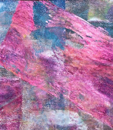 DIY gelli print pinks and blues, debiriley.com 