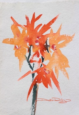watercolour flowers inspired by orange, debiriley.com