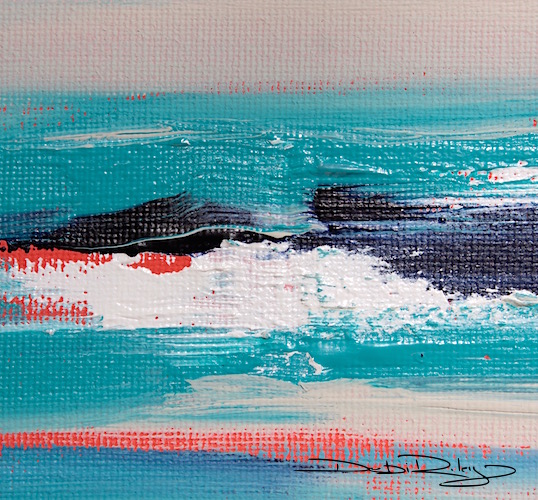 acrylic turquoise, abstract ocean painting, debiriley.com