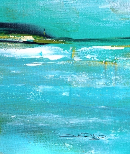 ocean painting in acrylic, turquoise, cobalt teal, debiriley.com