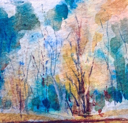 watercolor trees, beginner landscapes, debiriley.com 