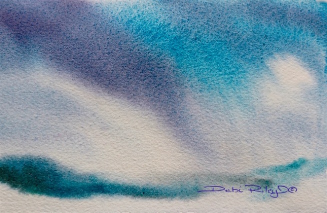 storm clouds, sky painting watercolors, debiriley.com 