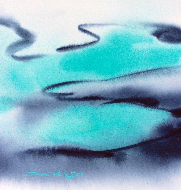 Teal lagoon watercolor, debiriley.com