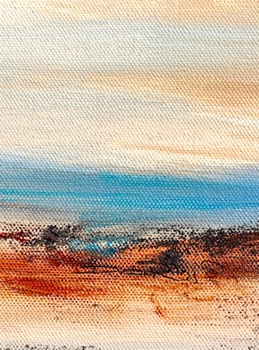 minimalist oil landscape, less is more, debi riley art and painting tips 