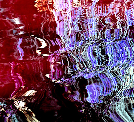 digital painting in red wine colors, with purple reflections, debi riley art