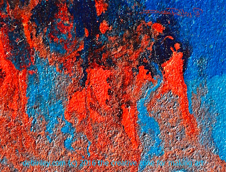watercolor cadmium red abstract on board, creativity, debiriley.com 