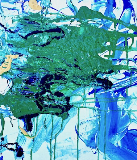 blue, green abstract acrylic, debiriley.com 