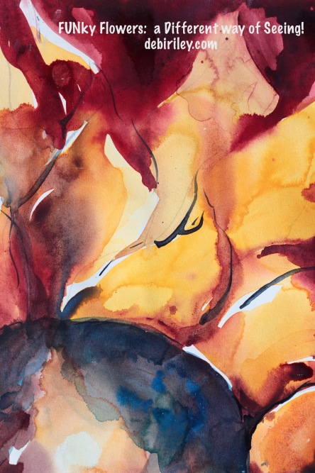bright colorful watercolor sunflower, contemporary art, Atwell Gallery Perth, debiriley.com 