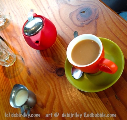 drinking coffee, photograph debiriley.com 