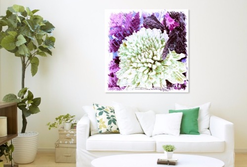 bright, colorful floral purple, wall art, vintage home decor, debiriley.com