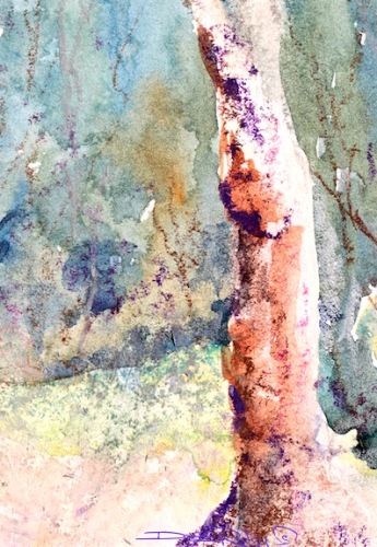 watercolor landscape, oil pastel texture, debiriley.com 