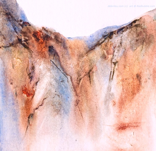 watercolor landscape mountain, impressionist landscape, debiriley.com