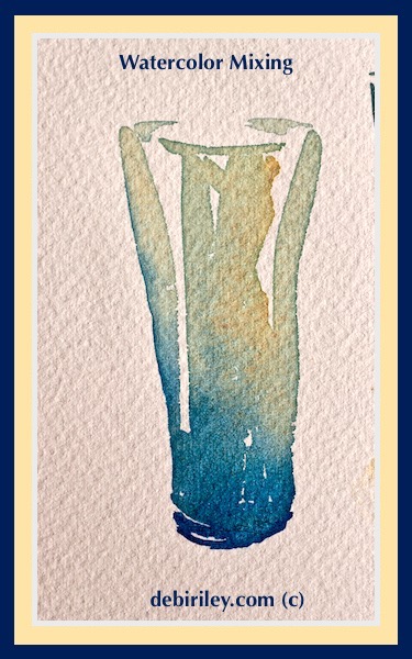 prussian blue pb27, naples yellow daniel smith watercolors, color mixing for watercolor beginners, debiriley.com 