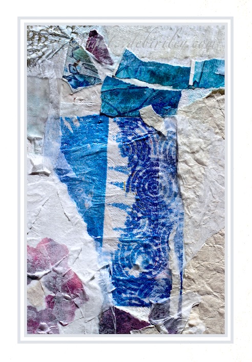 tearing papers, collage, mixed media, work in progress, wabi sabi imperfections, debiriley.com