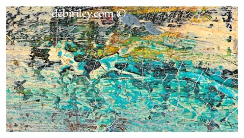 crackle with cobalt teal blue acrylic, fun and easy abstract texture effects, debiriley.com 