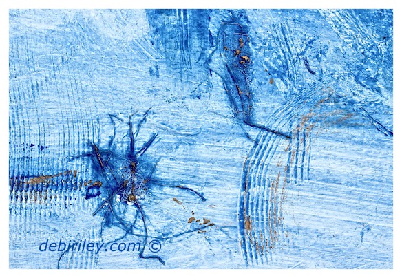 high key blue abstract painting, using texture tone and color in art, debiriley.com 