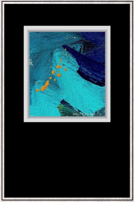 abstract blues, cobalt teal blue painting, debiriley.com 