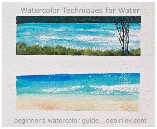 watercolor techniques for water, beginners watercolour secrets for water, debiriley.com 