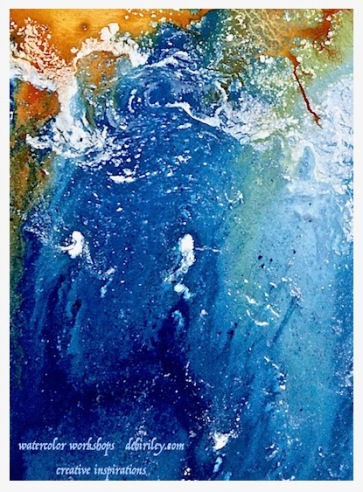 watercolor sea inspired abstracts, using nature to paint from creatively, paint with passion and color, debiriley.com