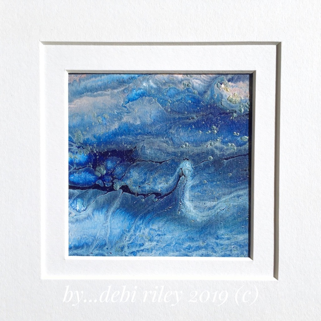 abstract watercolor, creative beginner art, blue paintings, ocean waves, debiriley.com