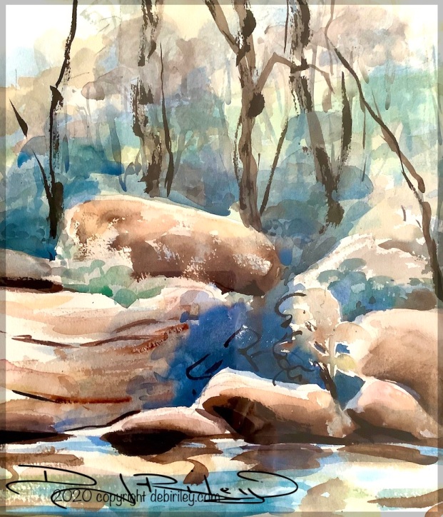 watercolor landscape, debiriley.com 