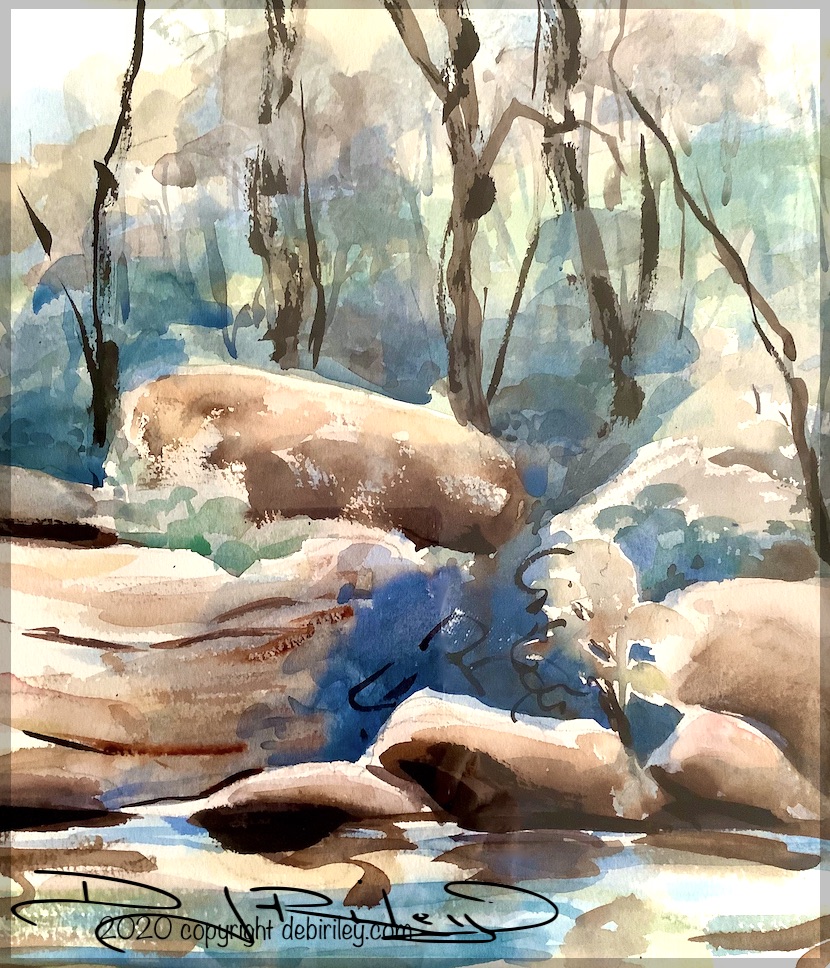 watercolor landscape, debiriley.com